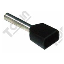 Boot Lace Pin Twin Black | 1.5 mm² Cable Compatible | 8 mm Length | @Pack of 100 | by Tobin