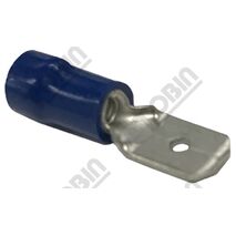 Quick Con Blue Male Connector | 1.5-2.5mm Cable Compatibility | 6.3 x 0.8mm Size | Pack of 100 | by Tobin