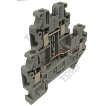 UT Terminal Double Level 4mm | 1 In/1 Out | 2x32A Current Rating | DIN Rail Mount | by Tobin