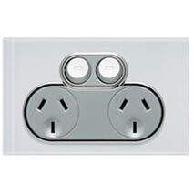 Clipsal Saturn Series Double Switch Power Point 250V, 10A | Pure White