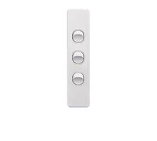 Puma -u00a0Architrave Switch Vertical 3 Gang, 10AX/16A 250V~  White x10 - PUSWVA3G