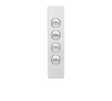 Puma -u00a0Architrave Switch Vertical 4 Gang, 10AX/16A 250V~  White x10 - PUSWVA4G