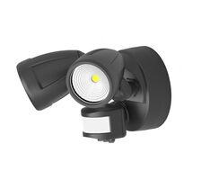 Bandit LED Flood Light Outdoor IP54 Double Spot Sensor 2 x 12W Tricolour Matt Black