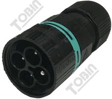 Inline Male Plug 4P | IP68 Rated | 17.5A Current | 23mm Diameter | by Tobin