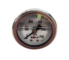 Oil Filled Pressure Gauge 63mm | 2500kPa Range | Stainless Steel & Rear Entry by Firebox