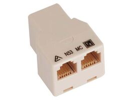 RJ12 Coupler T F-F-F Adapter | Connects Multiple Devices | Compact Design by Unbranded