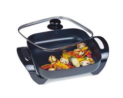 Electric Fry Pan 1500 Watts | Non-Stick Coating & Tempered Glass Lid | Multi-Setting Temperature Control by GAF