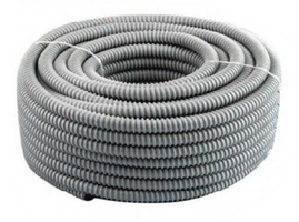 PVC Heavy Duty Corrugated Solar Conduit | 25mm Diameter | 50m Length | Grey by Tuff