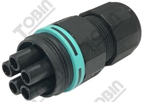 Inline Male Plug 5P | IP68 Rated | 17.5A Current | 0.5 - 4.0 mm² Compatibility | by Tobin