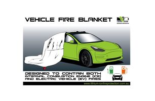 Electric Vehicle Fire Blanket I.D Sign | UV-Protected PVC | Compatible with EV60X80 | Safety Compliance by Firebox
