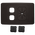 2 Gang Outlet Plate with Cable Management (Black)