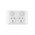 Snow Leopard -u00a0Power Point Switched 2 Gang 15A 250V~, White Cover, White Grid  x10 - SNPP152GWW