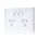 Glass Double GPO With Built-In LED Push Button Switch