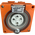 3 Phase 4 Round Pin Socket - 10Amp - RESISTIVE ORANGE - IP/SC410/RO