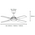 Discovery II 1440mm 4 Blade ABS Ceiling Fan with 15w Tricolour LED Light White
