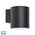 Porter 15w LED Black Large Fixed Down Wall Light