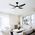 Brilliant Matt Black Amari Series II  52'' DC 4-Blade Ceiling Fan with Light