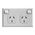 Excel - Horizontal double powerpoint 2 gang 10A 240V a.c. white