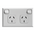 Excel - Horizontal double powerpoint 2 gang 10A 240V a.c. white
