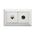Como - Horizontal combined outlets A/V socket 2 gang Pal to F type & RJ45 Cat6 white