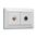 Como - Horizontal combined outlets A/V socket 2 gang Pal to F type & RJ45 Cat6 white