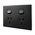 Double Power Point 15A 250V AC – MATTE BLACK