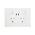 HPM VIVO Double Power Point with Type C+C 15W USB Charger Mechanism White