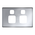 Linea - Powerpoint coverplate 2 gang matt silver