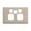 Linea - Powerpoint coverplate 2 gang with extra hole ghost gum