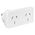 HPM 10A Slimline Double Adaptor White - Twin Pack