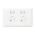 Linea - Horizontal double powerpoint 2 gang 10A 240V a.c. with extra safety white