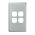 EXCEL - 4 Gang Switch Coverplate Only - Matt Silver