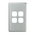EXCEL - 4 Gang Switch Coverplate Only - Matt Silver