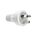 HPM 10A 3 Pin Plug Top with Cord Locking Nut White