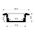 Shallow Square Winged Aluminium Profile 2m Length