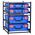 2 Large Drawer Frame + 2 Small Drawer Assembled c/w PC Lid Cases- Blue Blue Cases - 33SFS2L2SA-BL