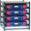4 Small Drawer Frame Assembled c/w 4 Small PC Lid Cases- Blue - 33SFS4SA-BL
