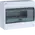 Sm.distr.,VD/IC²,surface,1row,10M,IP40,MS-terminals,N+PE,AUS,transparent door