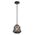 PENDANT ES Smoke Glass Angled Bell w/Ant.Brass Highlgt OD170mm