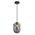 PENDANT ES Smoke Glass Oblong Ant.Brass Highlight OD175mm