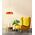 PENDANT ES 40W DOME Orange Glass w/Brass Highlight OD420mm