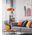 PENDANT ES 40W DOME Orange Glass w/Brass Highlight OD420mm