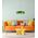 PENDANT ES 40W DOME Orange Glass w/Brass Highlight OD420mm