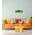PENDANT ES 40W DOME Orange Glass w/Brass Highlight OD420mm