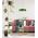PENDANT ES 40W DOME Green Glass w/Brass Highlight OD420mm