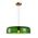 PENDANT ES 40W DOME Green Glass w/Brass Highlight OD420mm