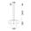 PENDANT ES 40W DOME Smokey Black Glass x3 w/Brass Highlight OD420mm