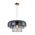 PENDANT ES 40W DOME Smokey Black Glass x3 w/Brass Highlight OD420mm