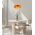 PENDANT ES 40W DOME Smokey Black Glass x3 w/Brass Highlight OD420mm
