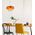 PENDANT ES 40W DOME Orange Glass x3 w/Brass Highlight OD420mm